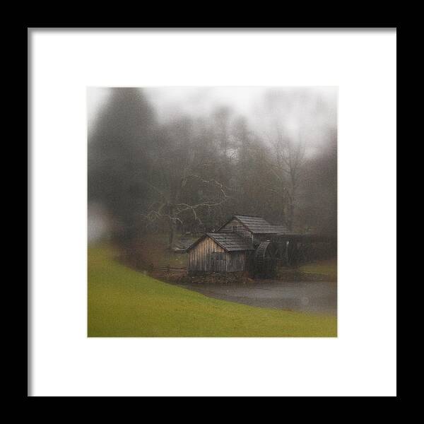 Mabry Mill Framed Print featuring the photograph Blue Ridge Parkway's Mabry Mill On A Rainy Day by Diannah Lynch
