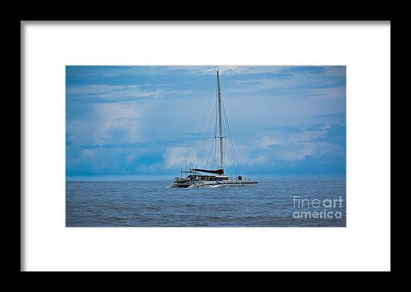 Boat Framed Print featuring the photograph Blue Seascape by Gary Keesler