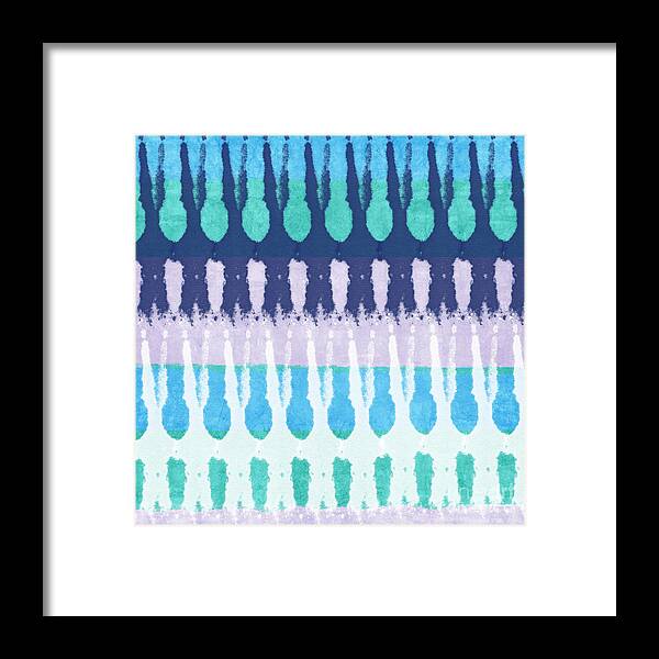 Blue Framed Print featuring the painting Blue Tie Dye by Linda Woods