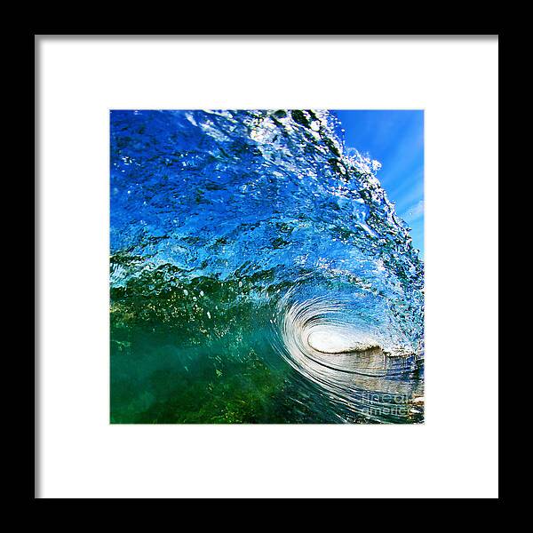 Ocean Framed Print featuring the photograph Blue Tube by Paul Topp