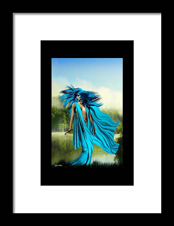 Woman Framed Print featuring the painting Blue by Tyler Robbins