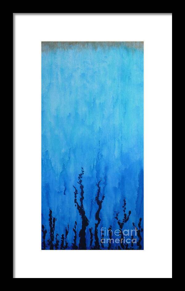 Blue Framed Print featuring the painting Blue Water by Monika Shepherdson