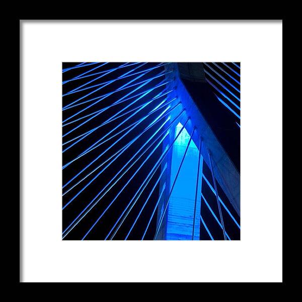 Visitma Framed Print featuring the photograph Blue Zakim....boston Ma. #alemy by Joann Vitali