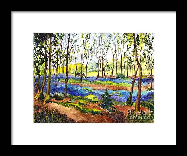  Flowers Framed Print featuring the painting Bluebell Woods by Carol Wisniewski
