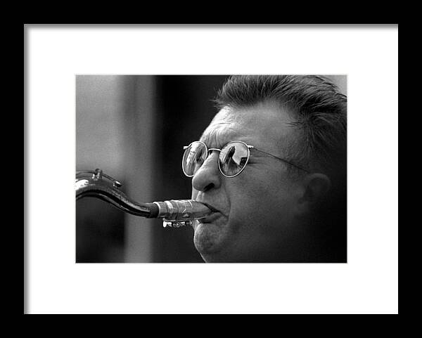 Street Musician Framed Print featuring the photograph Blues in the City by Robert Ullmann