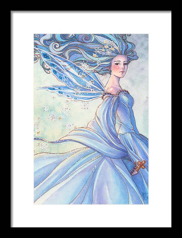 Fairy Framed Print featuring the painting Blues of Winter by Sara Burrier