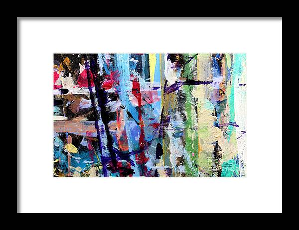 Acrylic Framed Print featuring the painting Blustery Timbers by Stacey Zimmerman