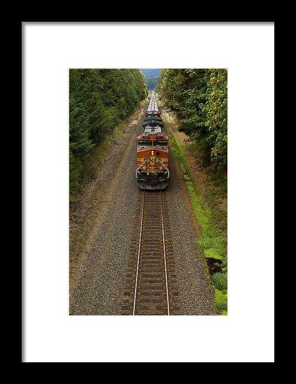 Bnsf Framed Print featuring the photograph BNSF Train 789 F by John Brueske