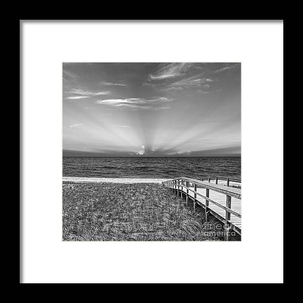 Boardwalk To The Sea Framed Print featuring the photograph Boardwalk to the Sea by Michelle Constantine