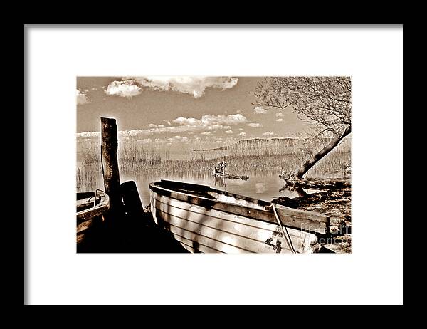 Boats Framed Print featuring the photograph Boat at Lake Balaton by Alexa Szlavics