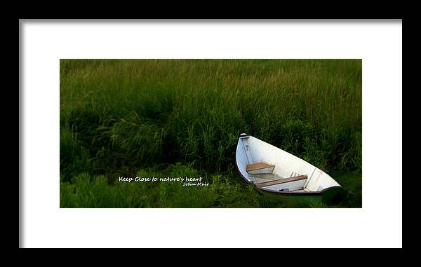 Inspirational Framed Print featuring the photograph Boat in the Marsh by Caroline Stella