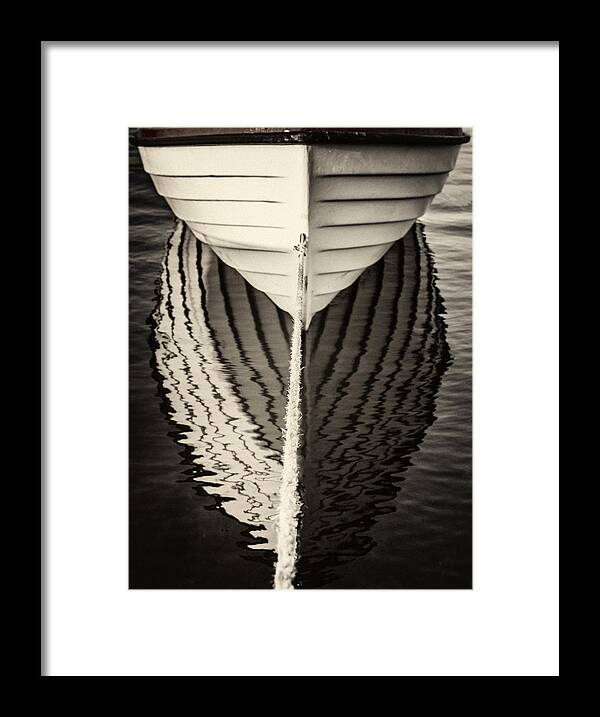 Boat Reflections Framed Print featuring the photograph Boat mirrored by Mike Santis