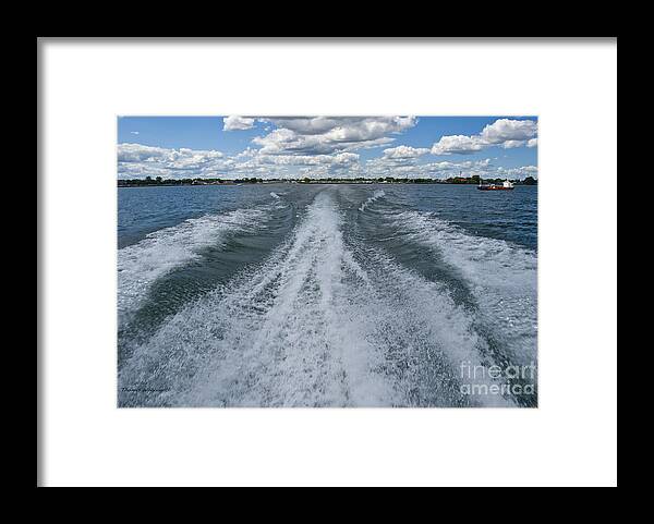 Transportation Framed Print featuring the photograph Boat Wake 02 by Thomas Woolworth