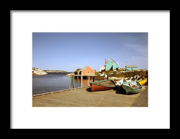 Canoes Framed Print featuring the photograph Boats Vintage by Cathy Anderson