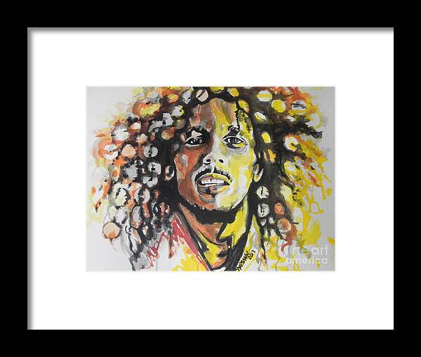 Watercolor Framed Print featuring the painting Bob Marley 02 by Chrisann Ellis