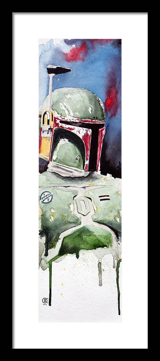 Star Wars Framed Print featuring the painting Boba Fett by David Kraig