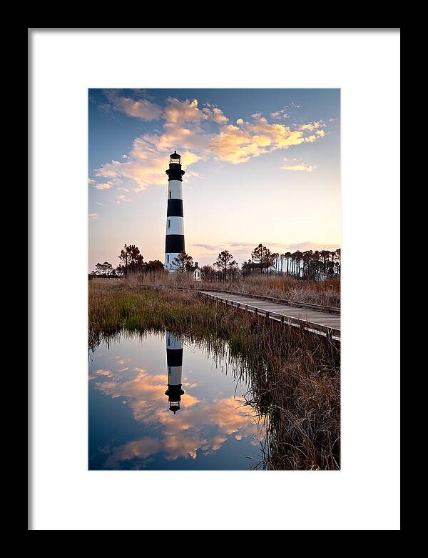 Outer Banks Framed Print featuring the photograph Bodie Island Lighthouse - Cape Hatteras Outer Banks NC by Dave Allen