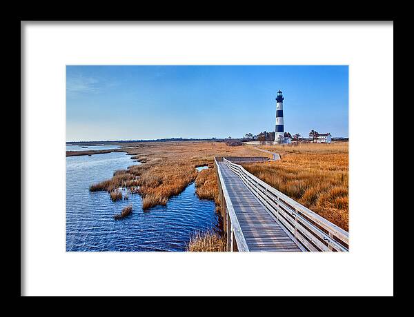 Bodie Lighthouse Framed Print featuring the photograph Bodie Lighthouse Outer Banks North Carolina I by Dan Carmichael