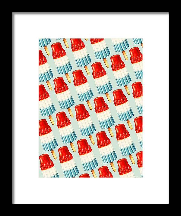 Popsicle Framed Print featuring the painting Bomb Pop Pattern by Kelly Gilleran