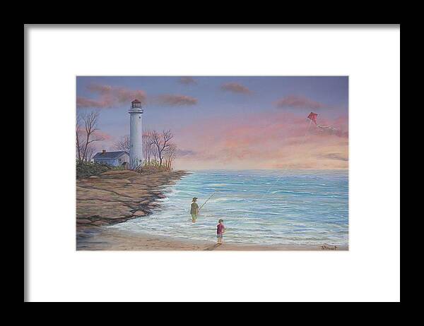 Seascape Framed Print featuring the painting Bonding Time by William Stewart