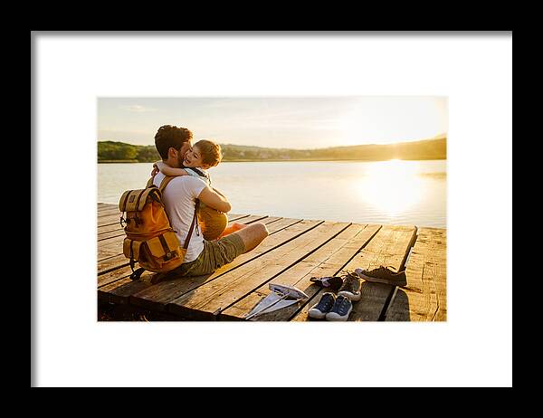 Young Men Framed Print featuring the photograph Bonding with my son by AleksandarNakic