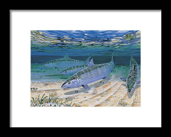Bonefish Framed Print featuring the painting Bonefish Flats In002 by Carey Chen