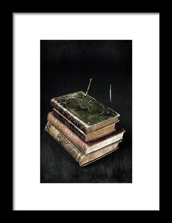 Book Framed Print featuring the photograph Books With Glasses by Joana Kruse
