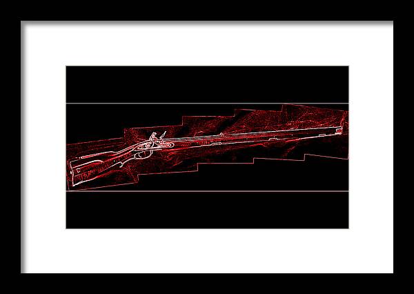 Muzzle Loader Framed Print featuring the mixed media Boone Rifle II by Eric Liller