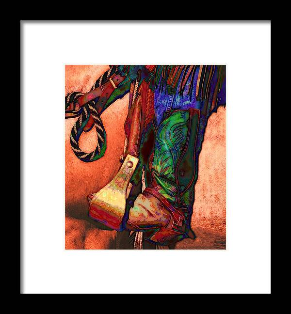 Cowboy Boot Framed Print featuring the digital art Boot by Kae Cheatham
