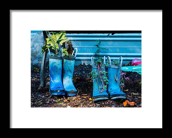 Boots Framed Print featuring the photograph Boot Planters by Ron Roberts