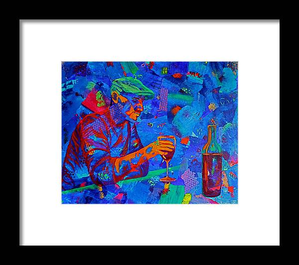 Abstract Framed Print featuring the painting Bordeaux by Nancy Jolley