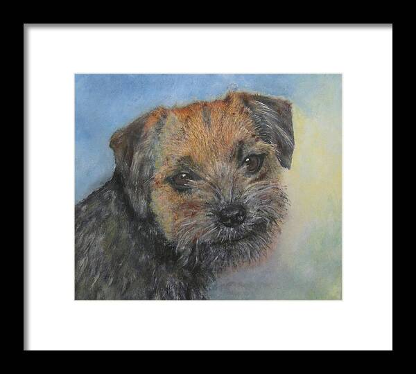 Dog Framed Print featuring the painting Border Terrier Jack by Richard James Digance