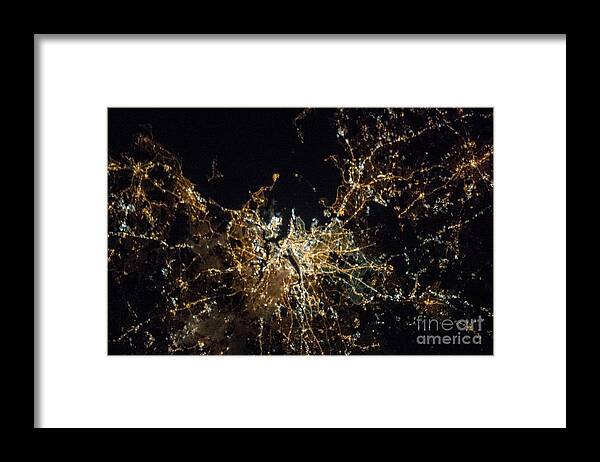 Planet Framed Print featuring the photograph Boston At Night, Iss Image by Nasa
