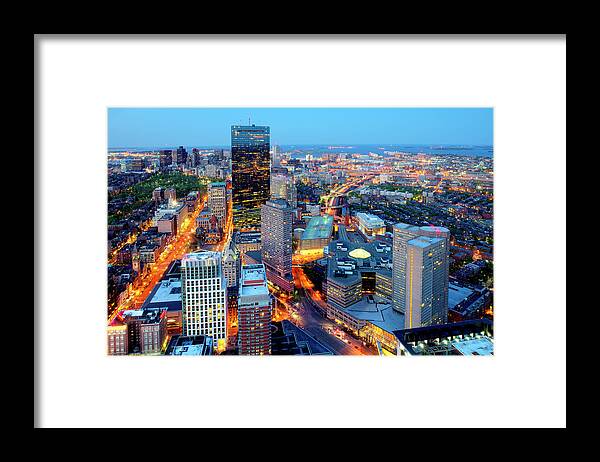 Tranquility Framed Print featuring the photograph Boston At Night by Tony Shi Photography