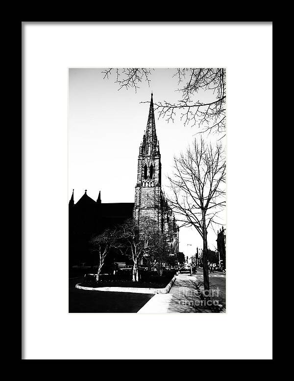 Boston Framed Print featuring the photograph Boston City Church Silhouette V2 by Douglas Barnard