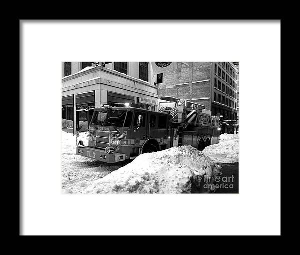 Boston Framed Print featuring the photograph Boston - Fire Engine 3 by Mark Valentine