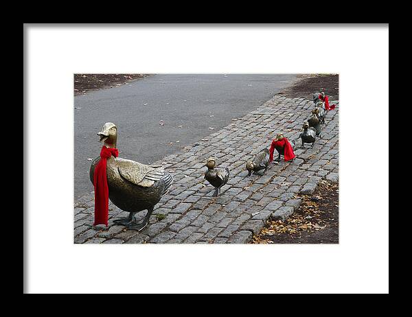Duck Framed Print featuring the photograph Boston Public Garden - Make Way for Ducklings by Juergen Roth