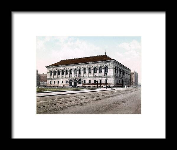 1900 Framed Print featuring the photograph Boston Public Library, 1900 by Granger