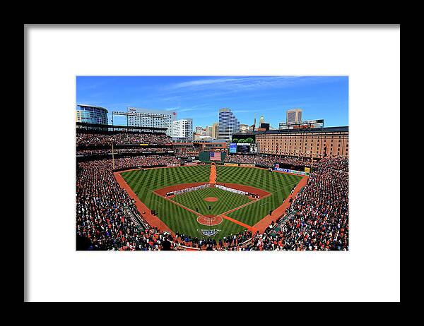 People Framed Print featuring the photograph Boston Red Sox V Baltimore Orioles by Rob Carr