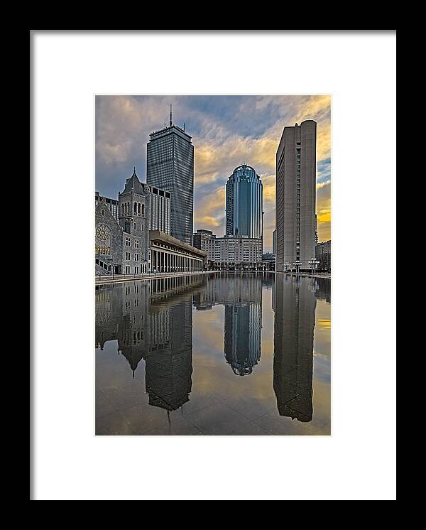 Boston Framed Print featuring the photograph Boston Reflections by Susan Candelario