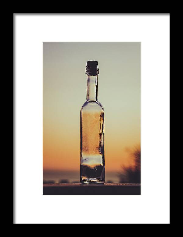 Beautiful Sunset Framed Print featuring the photograph Bottled Sunset by Marco Oliveira