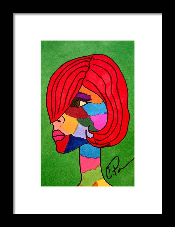 Colors Framed Print featuring the drawing Bottlenecked Gretchen by Chrissy Pena