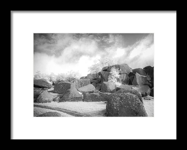 American Civil War Framed Print featuring the photograph Boulders in Infrared by Guy Whiteley