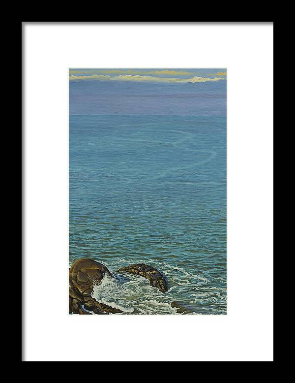 Ocean Framed Print featuring the painting Boundless ocean by Vrindavan Das
