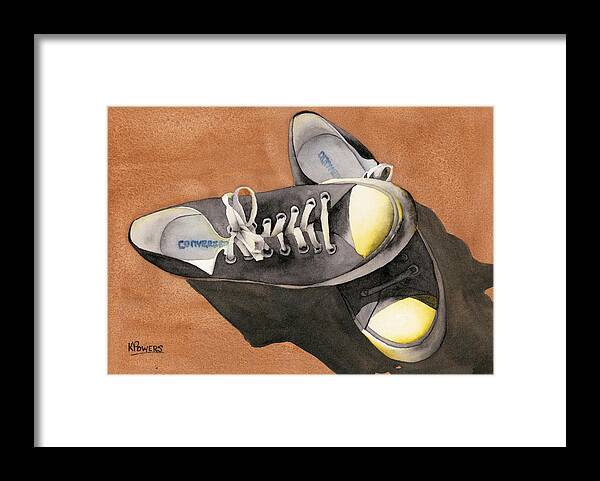 Converse Framed Print featuring the painting Bouquet of Roses by Ken Powers
