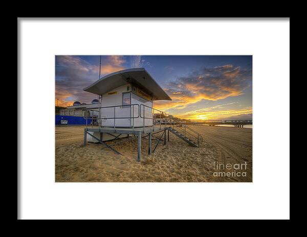 Hdr Framed Print featuring the photograph Bournemouth Beach Sunrise by Yhun Suarez