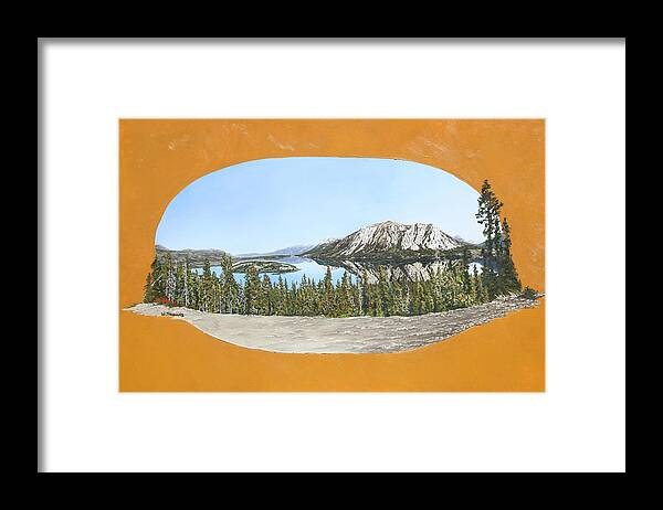 Landscape Framed Print featuring the painting Bove Island Alaska by Wendy Shoults