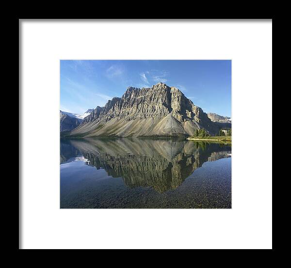 Feb0514 Framed Print featuring the photograph Bow Lake And Crowfoot Mts Banff by Tim Fitzharris