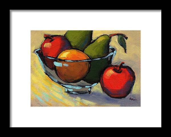 California Framed Print featuring the painting Bowl of Fruit 5 by Konnie Kim
