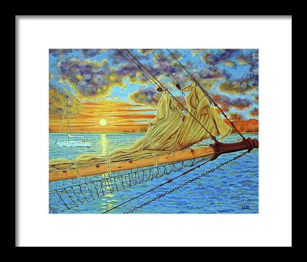 Bowsprit Framed Print featuring the painting Bowsprit Over the Ashley River by Dwain Ray